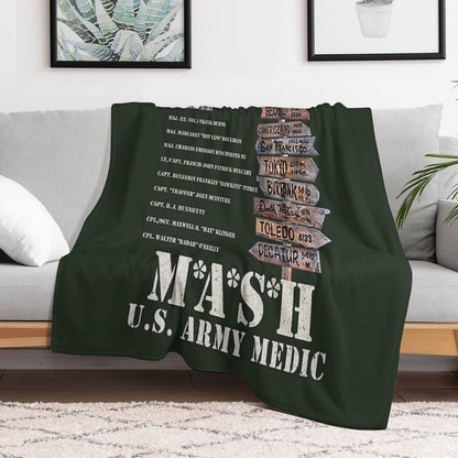Mash TV Show Signpost Throw Blanket