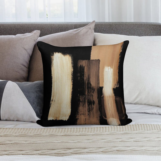 Black Brown Soft Hidden Zipper Throw Pillow