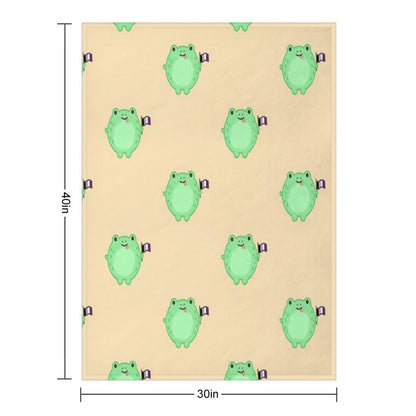 Asexual Pride Frog Throw Blanket