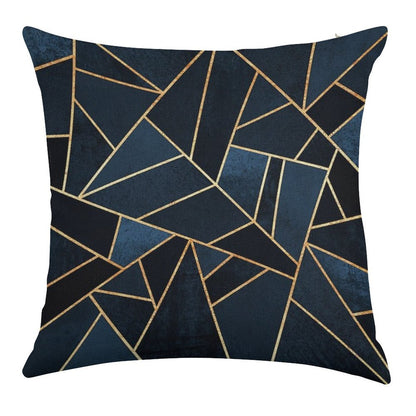 Navy Stone Linen Throw Pillow Cover
