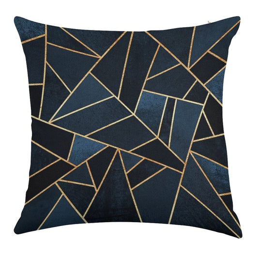 Navy Stone Linen Throw Pillow Cover
