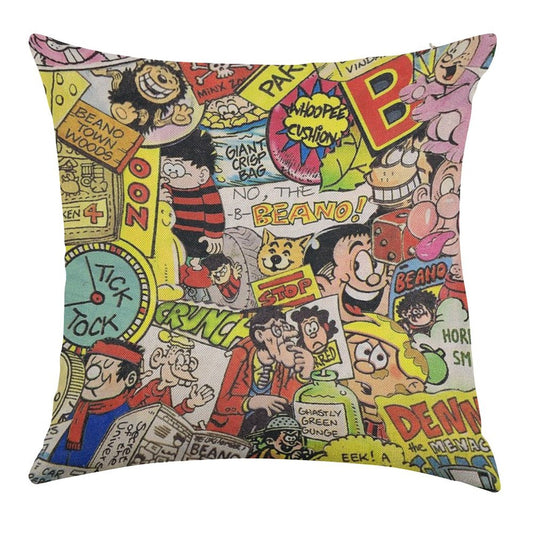 Beano Linen Throw Pillow Cover
