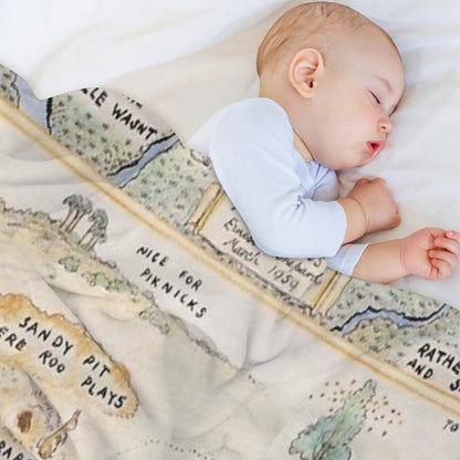 Hundred Acre Wood Map Throw Blanket