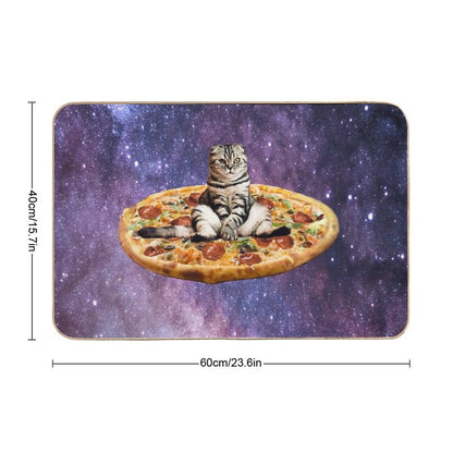 Pizza Cat in Space  Anti-Trip Bath Mat