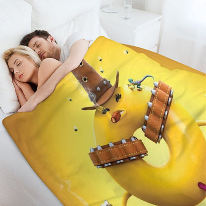 Daisy Donut Goes West Throw Blanket