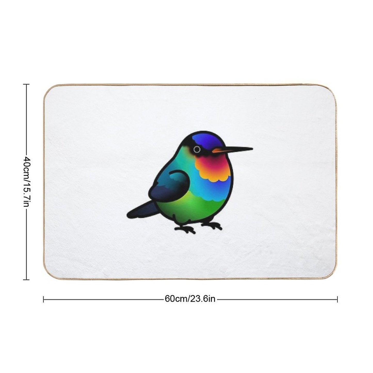 Chubby Fiery-throated Hummingbird  Stain-Proof Bath Mat
