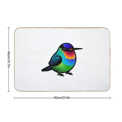 Chubby Fiery-throated Hummingbird  Stain-Proof Bath Mat