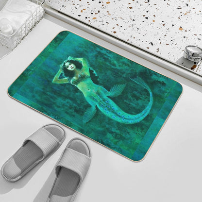 Vintage Surreal Mermaid Bath Mat