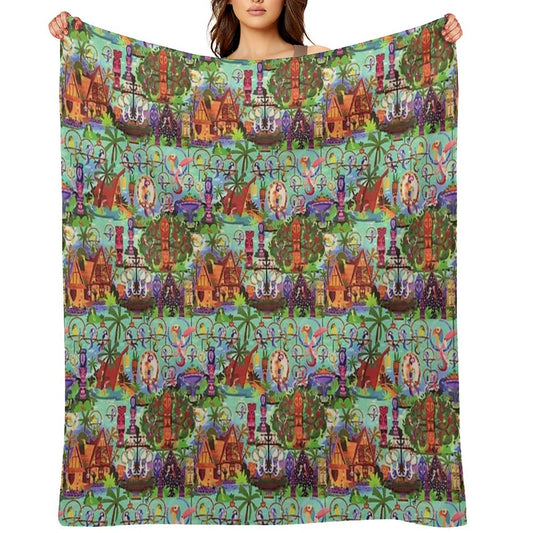 The ORIGINAL Enchanted Tiki Room Collage Throw Blanket