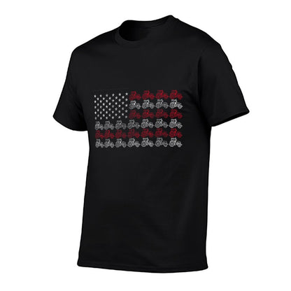 Proud Patriotic Freedom Designs Tractor American Flag Farmer - Unisex-AdultsKids, Black,, Small T-Shirt