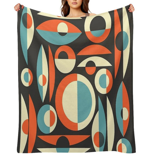 Retro Eames Era  Pisces Throw Blanket