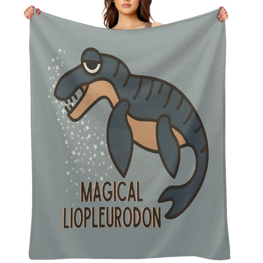 Magical Liopleurodon  Charlie The Unicorn Throw Blanket