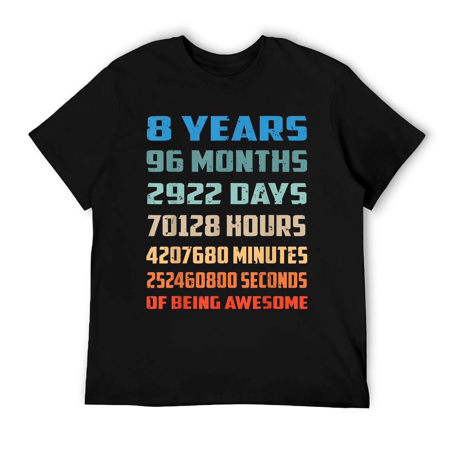 8th Birthday Boy Kids Youth Shirt 8 Years Old Being Awesome T-Shirt