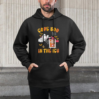 Code Boo in The ICU Ghost Nurse Halloween Spooky Season Machine Washable Hoodie