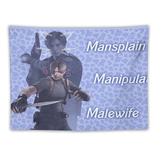 Mansplain, Manipulate, Malewife Leon (Cow) Tapestry