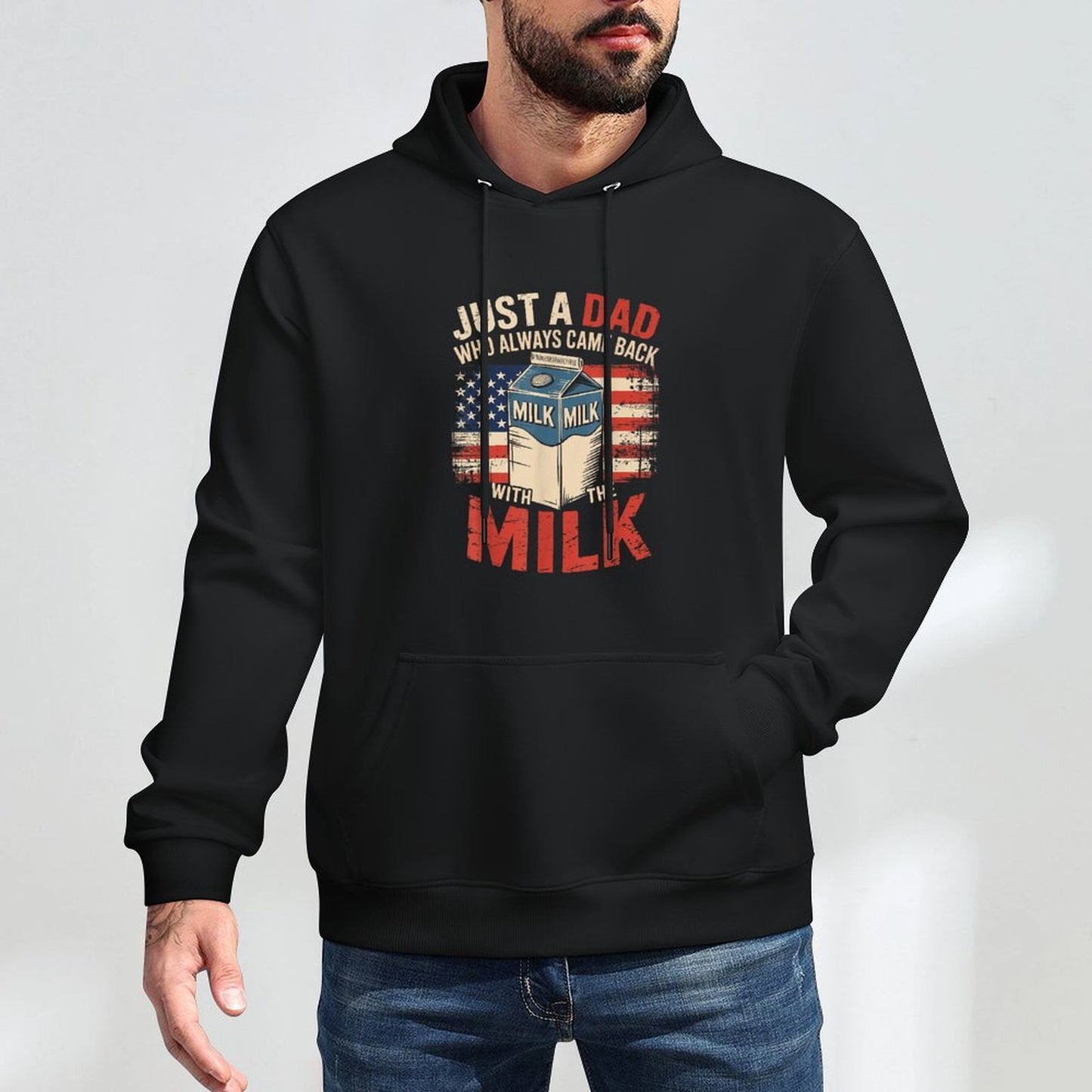 Just A Dad Who Always Came Back with The Milk Fathers Day Colorfast Hoodie