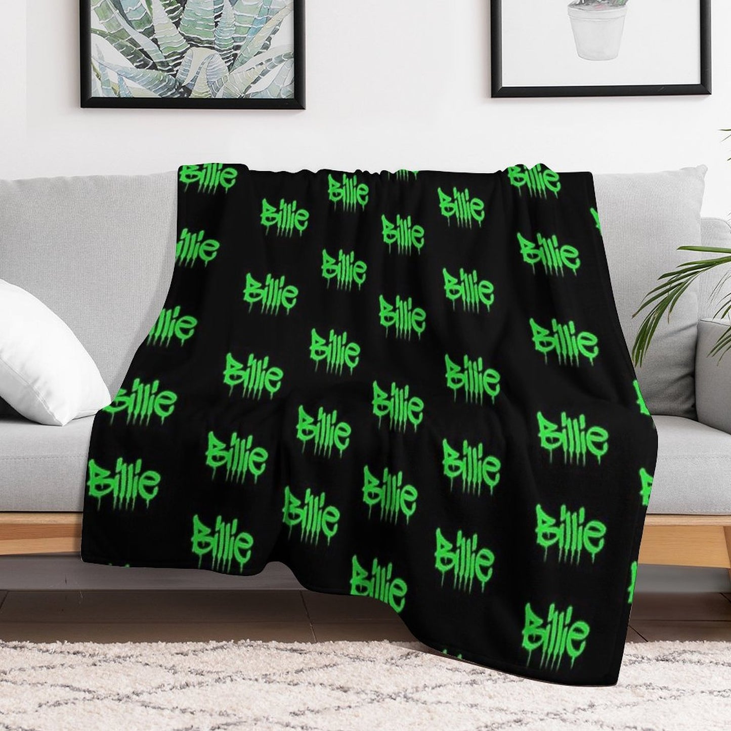 Billie Black&green Throw Blankets Throw Blanket