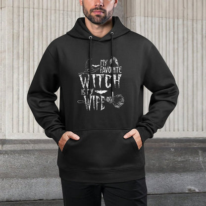 My Favorite Witch Is My Wife Halloween Witch Shape Retention Hoodie