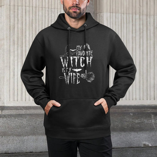 My Favorite Witch Is My Wife Halloween Witch Shape Retention Hoodie