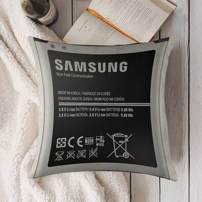 PHONE BATTERY PILLOW Linen Throw Pillow Cover