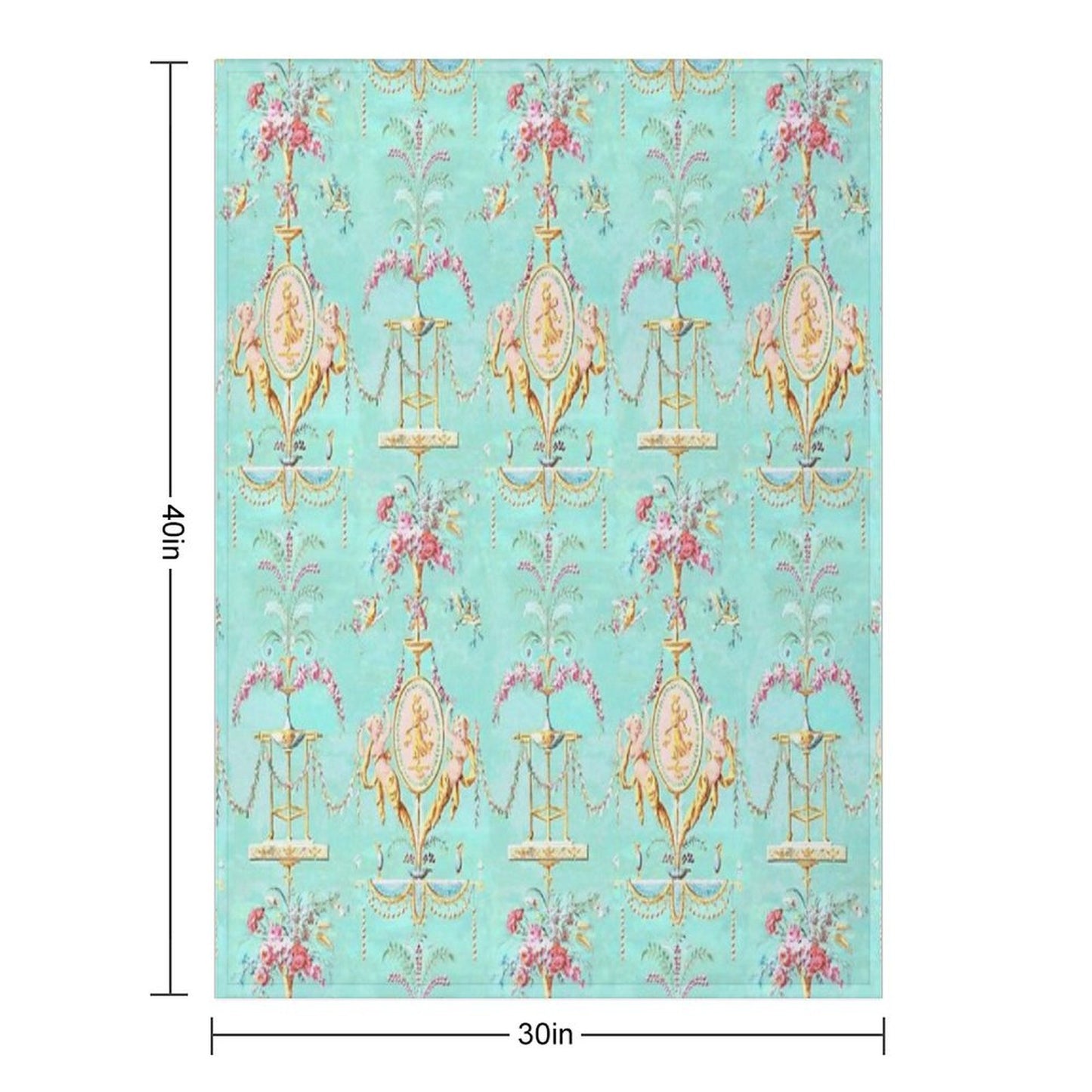 Marie Antoinette French Rococo Paris Pattern Throw Blanket