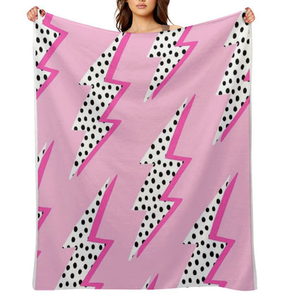 Pink Lightning Bolt Throw Blanket