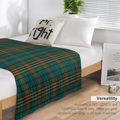 FITZSIMMONS (Fitzsimons) Tartan  Historic Irish Family Name Plaid Design Throw Blanket