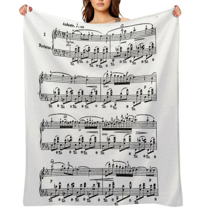 Chopin Nocturne Throw Blanket