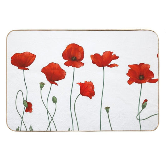 Poppy Stems. Bath Mat