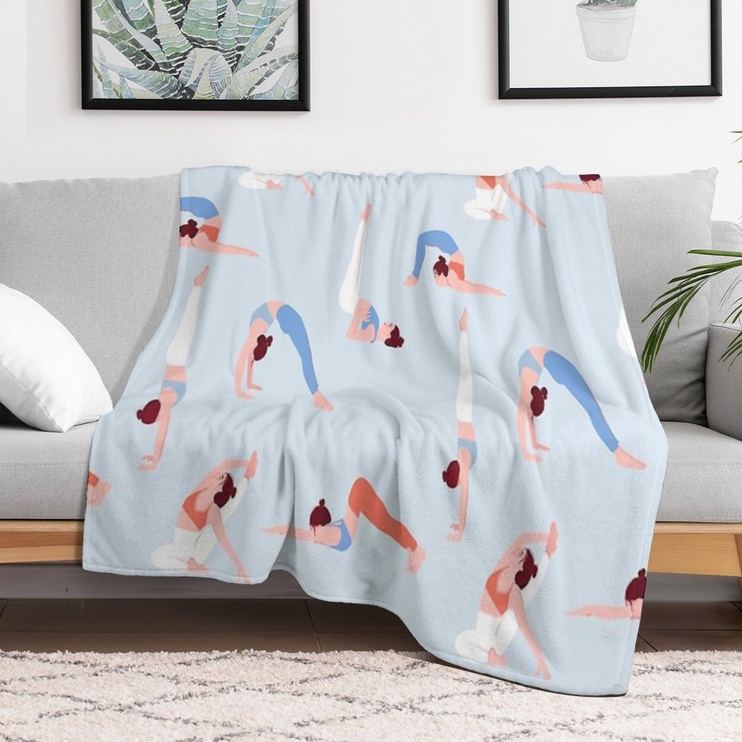 Doing Yoga Girls Throw Blanket