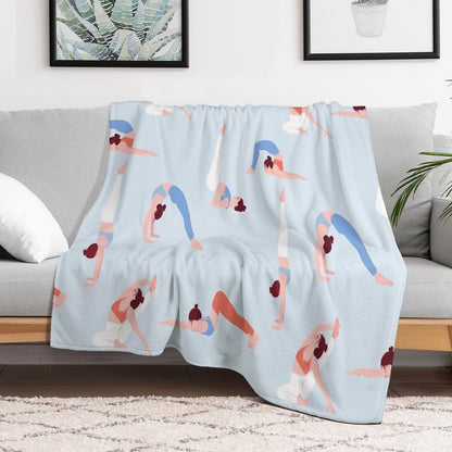 Doing Yoga Girls Throw Blanket