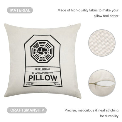 Dharma Initiative Pillow Linen Throw Pillow Cover