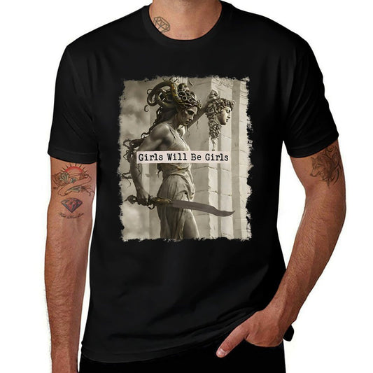 Girl Will Be Girlss Medusa Feminist Women  Versatile T-Shirt