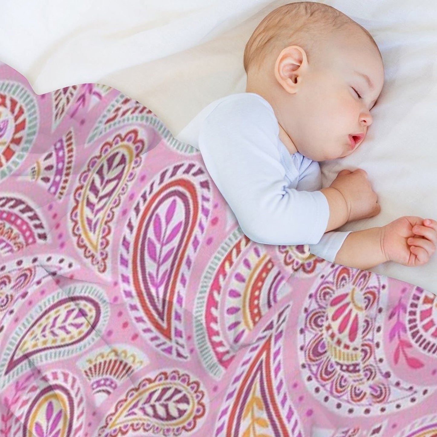 Pink Paisley Throw Blanket