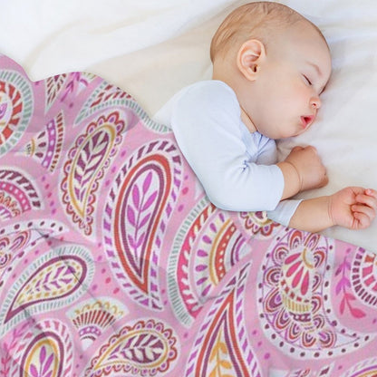 Pink Paisley Throw Blanket