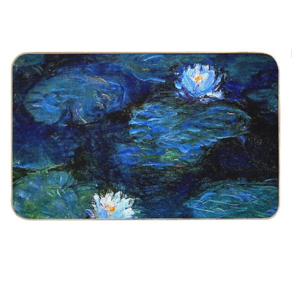 Water Lilies Monet Deep Blue Bath Mat