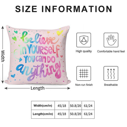 Believe in Yourself! Soft Ultra-Soft Texture Throw Pillow