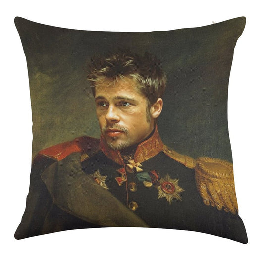 Brad Pitt - Replaceface Linen Throw Pillow Cover