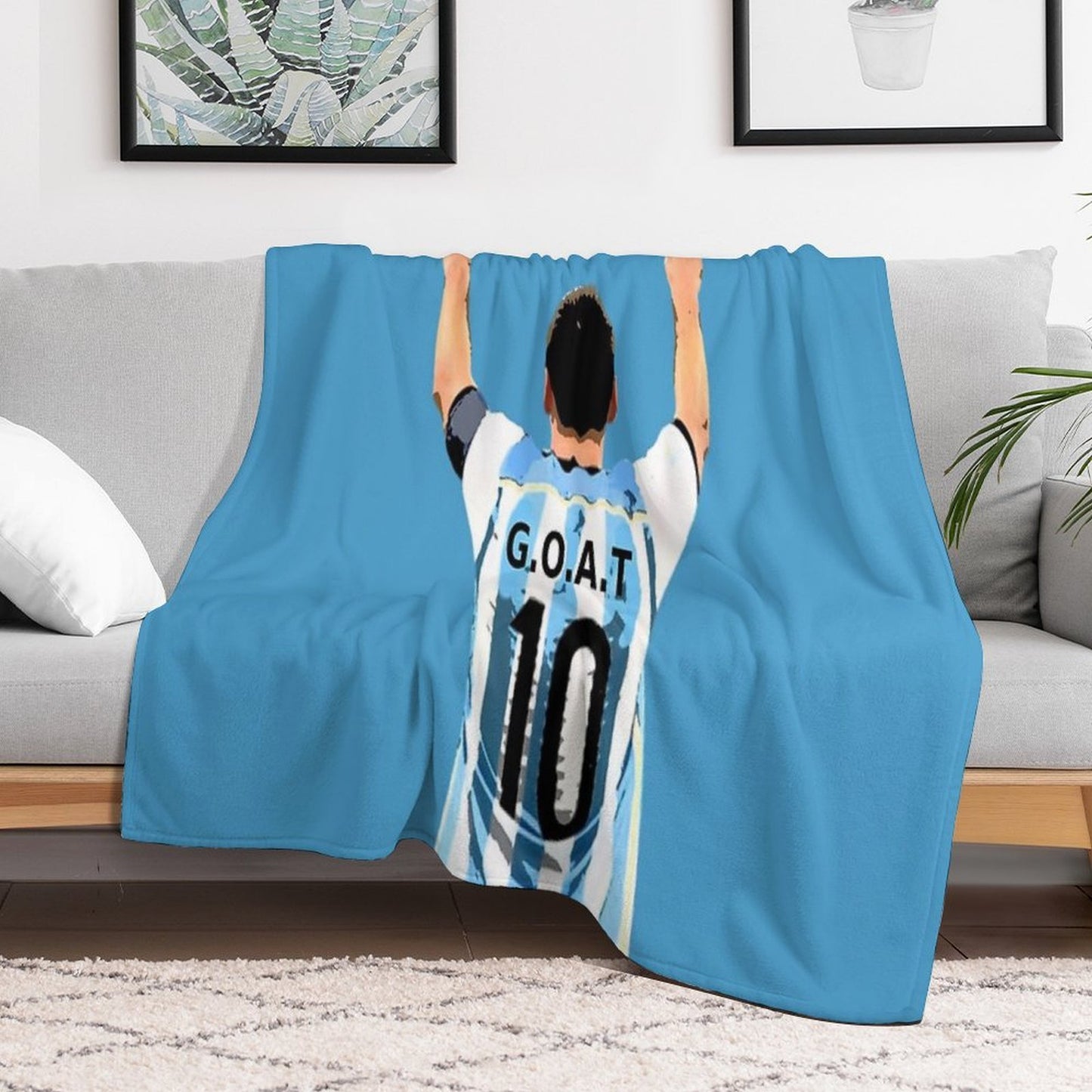 GOAT Football Shirt Throw Blanket