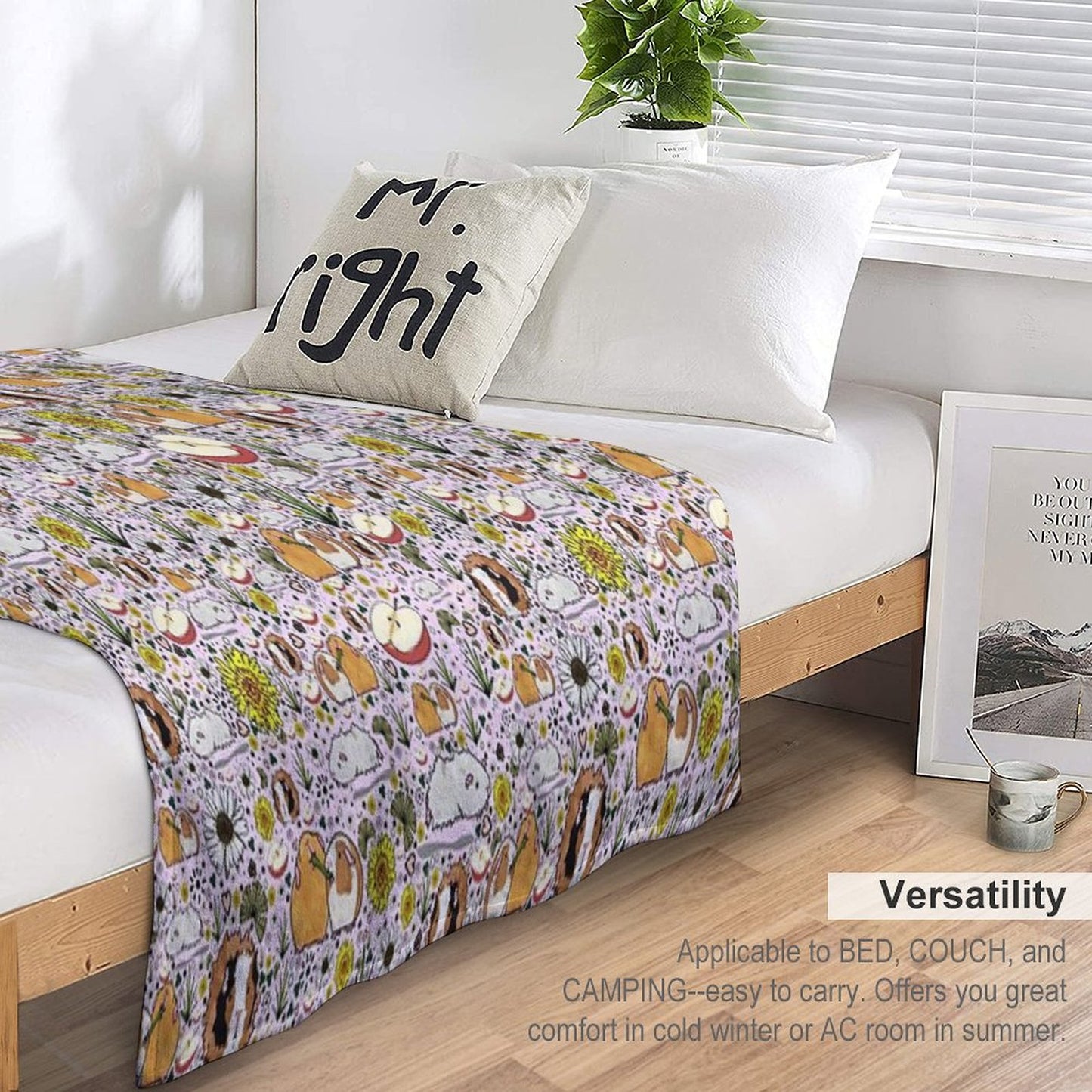 Guinea Pigs in Pink Throw Blanket