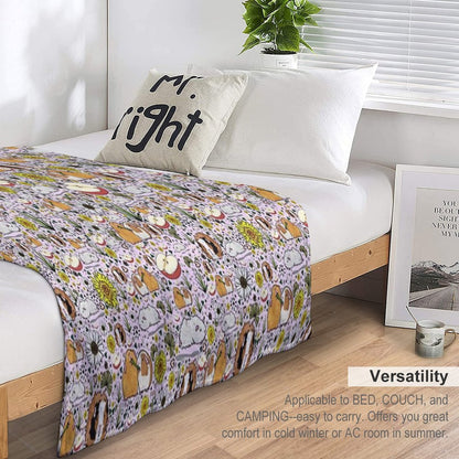 Guinea Pigs in Pink Throw Blanket