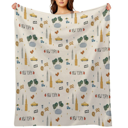 New York City Poster Throw Blanket