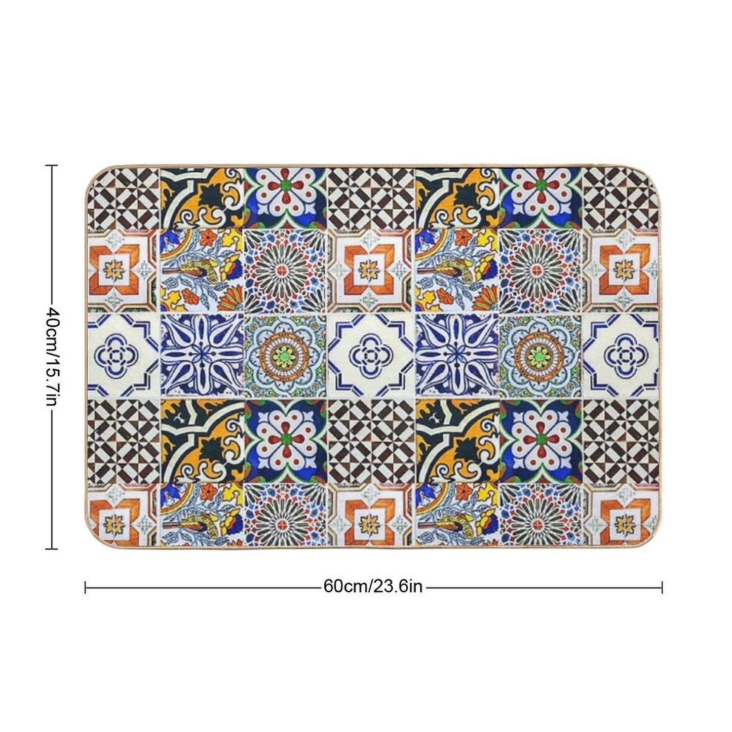 Colorful Portuguese Tile Bath Mat