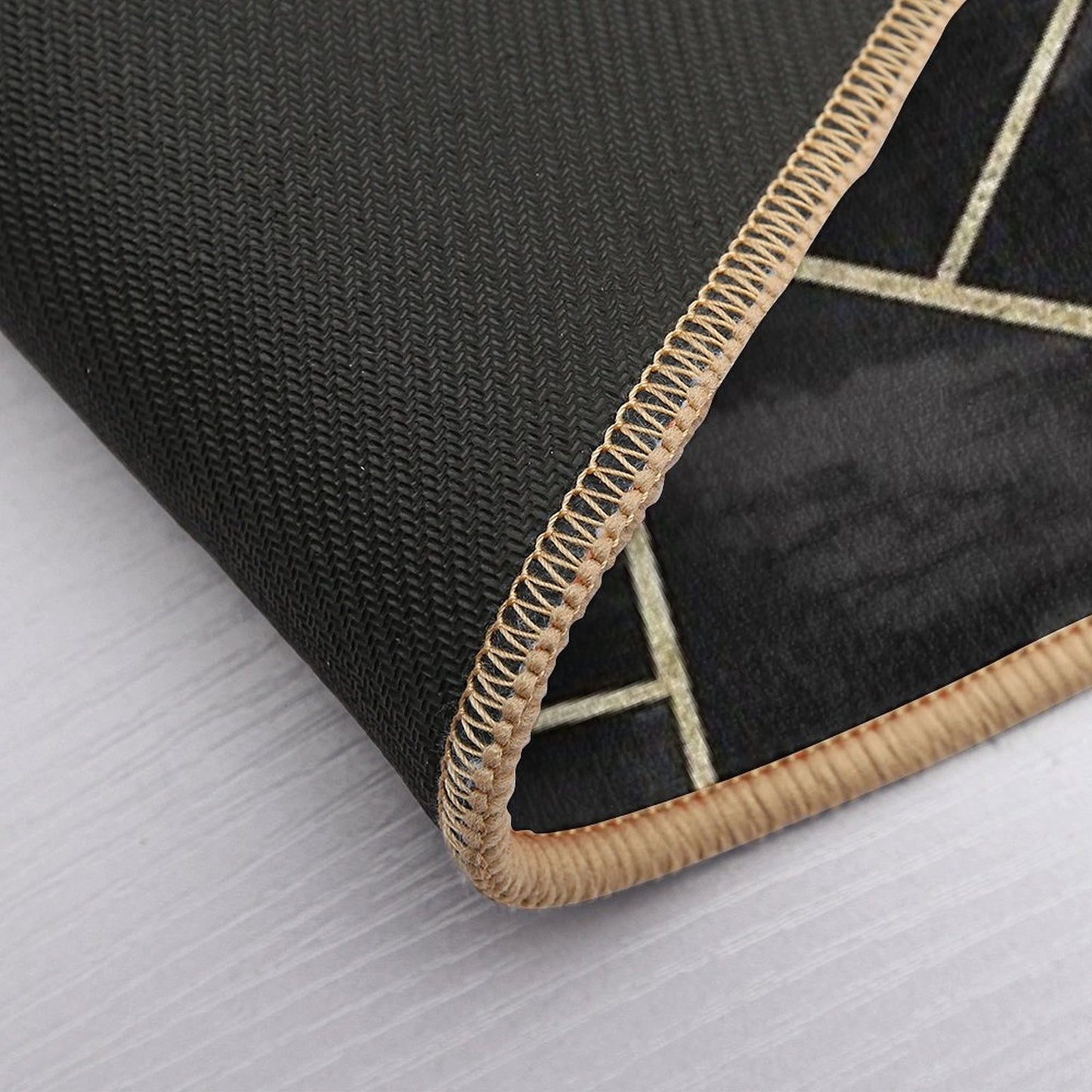 Dark Black Ink Gold Geometric Glam #1 #geo #decor #art Bath Mat