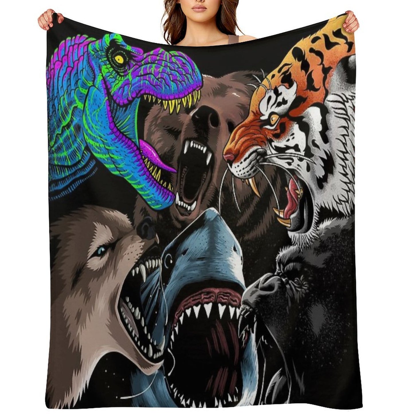 Animal Attack Throw Blanket