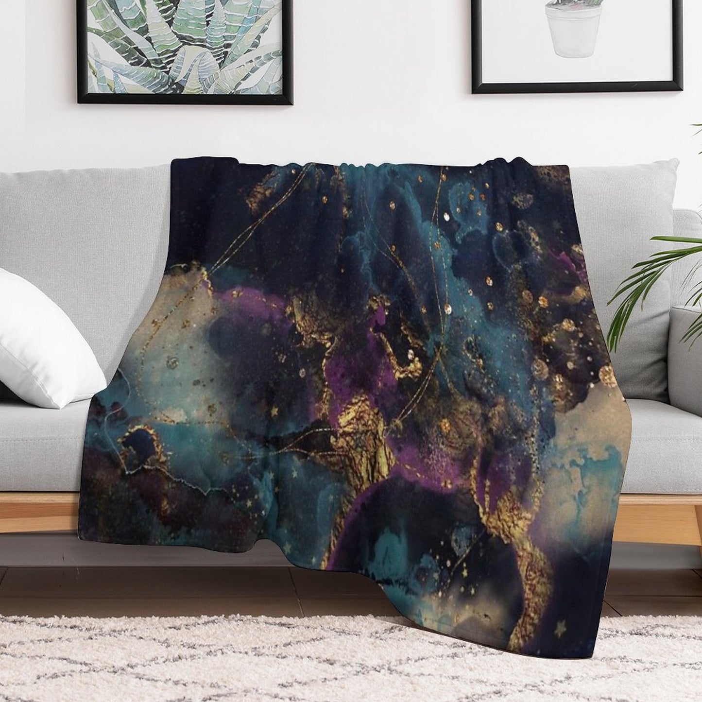 Abstract Stardust Galaxy Throw Blanket
