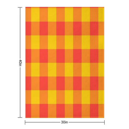 Red And Yellow Checkered Pattern Throw Blanket