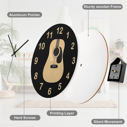 Acoustic Guitar Clock Wall Clock