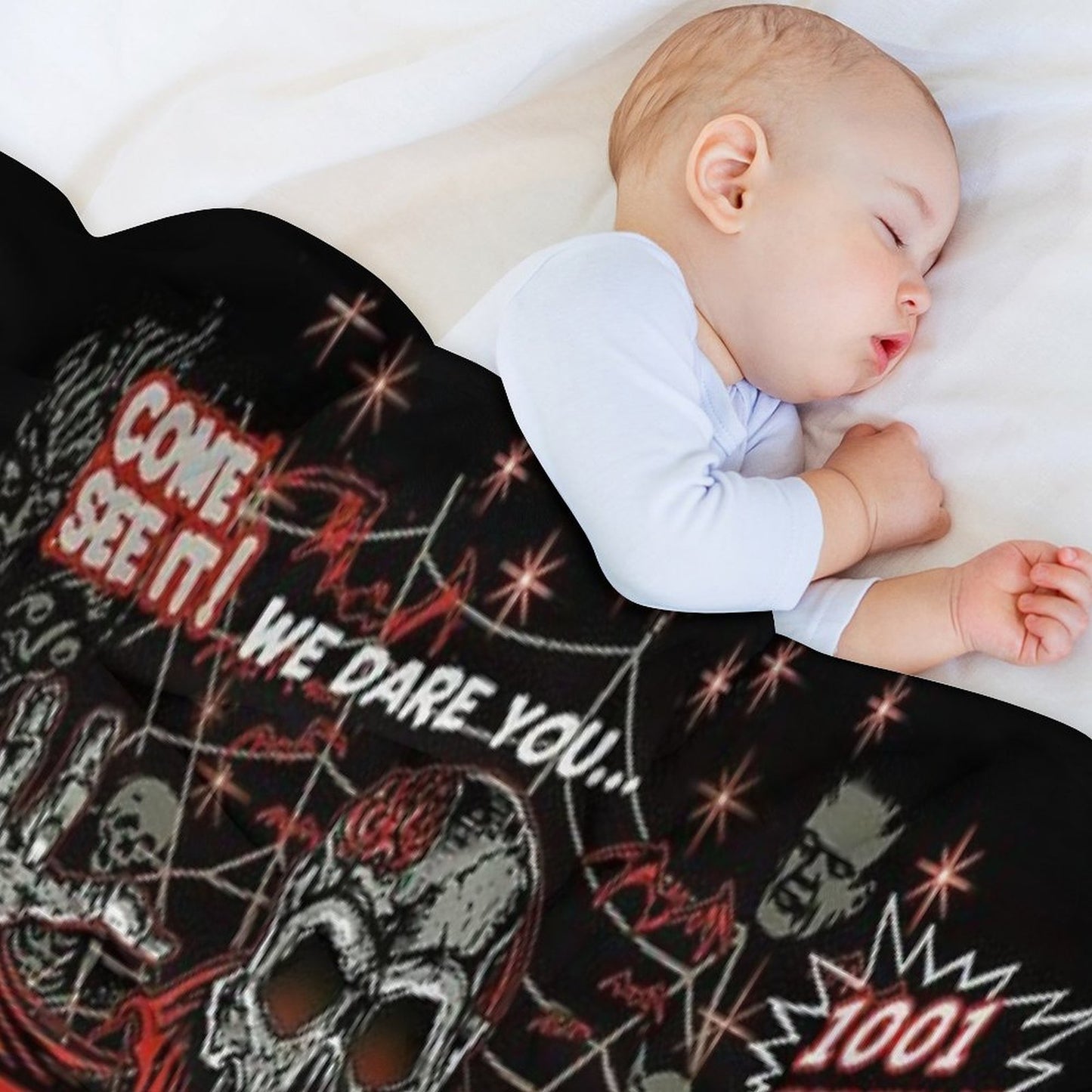 Spook Show Horror Movie Monsters Throw Blanket