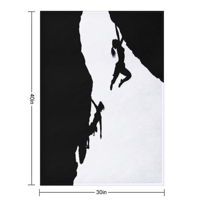 Women Rock Climbing Throw Blanket